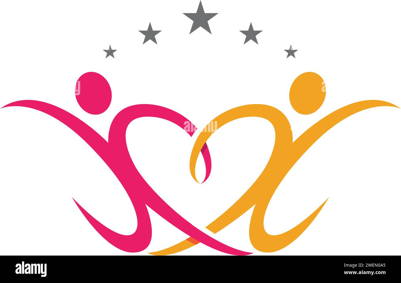 Comunità, rete e icona sociale modello di progettazione. Illustrazione Vettoriale