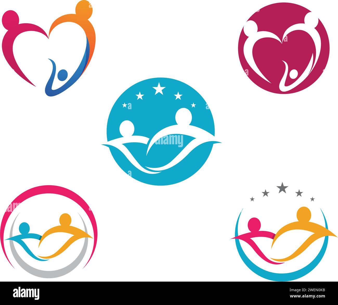 Comunità, rete e icona sociale modello di progettazione. Illustrazione Vettoriale