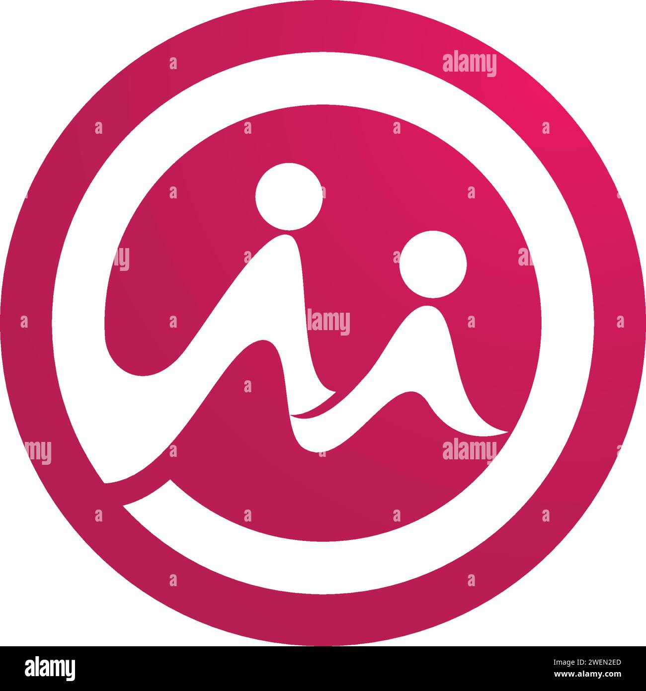 Modello di progettazione di icone social, network e community di m Letter. Illustrazione Vettoriale