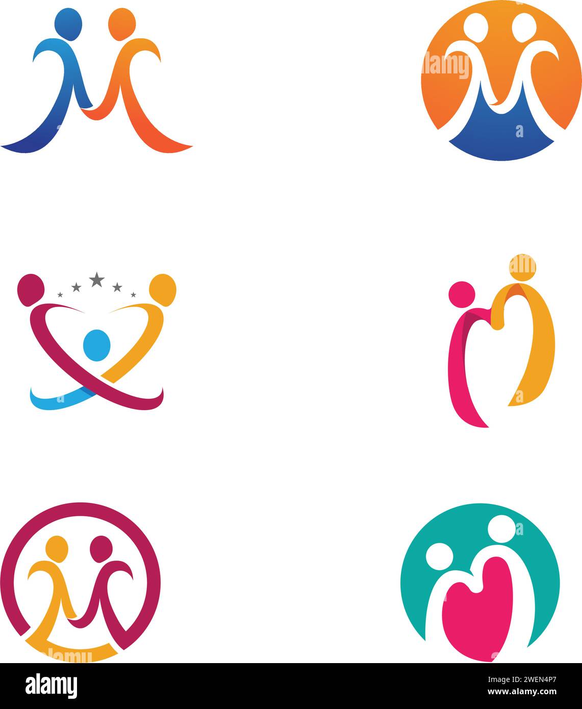 Comunità, rete e icona sociale modello di progettazione. Illustrazione Vettoriale