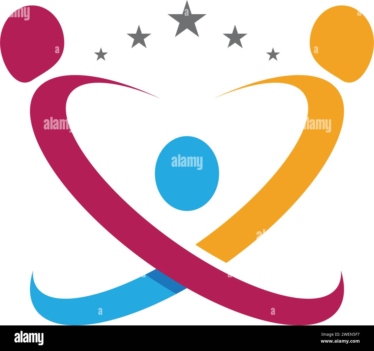 Comunità, rete e icona sociale modello di progettazione. Illustrazione Vettoriale