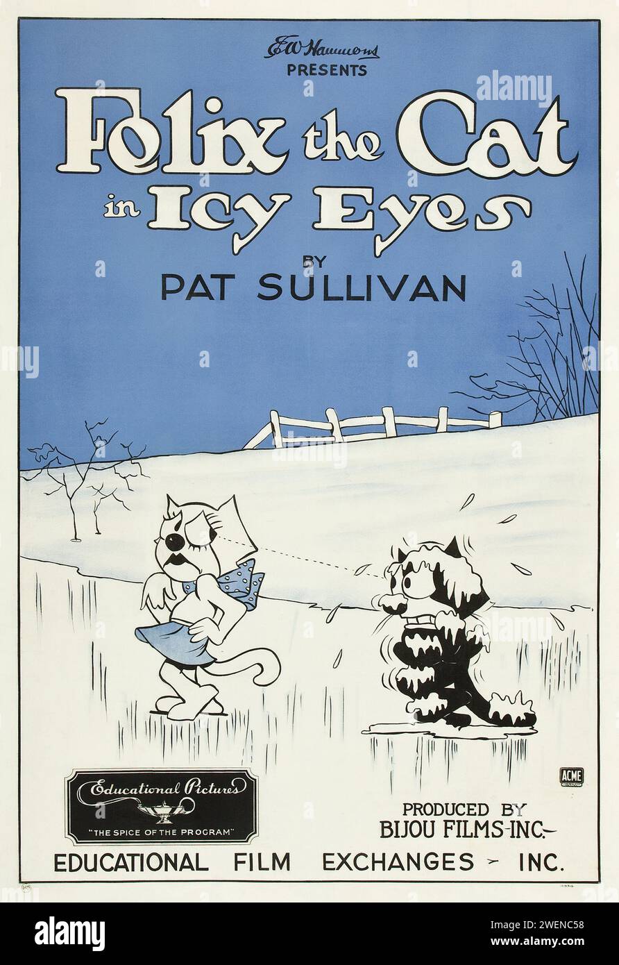 Felix the Cat in Icy Eyes (Educational Pictures, 1927) Pat Sullivan. Prodotto da Bijou Films Inc Foto Stock