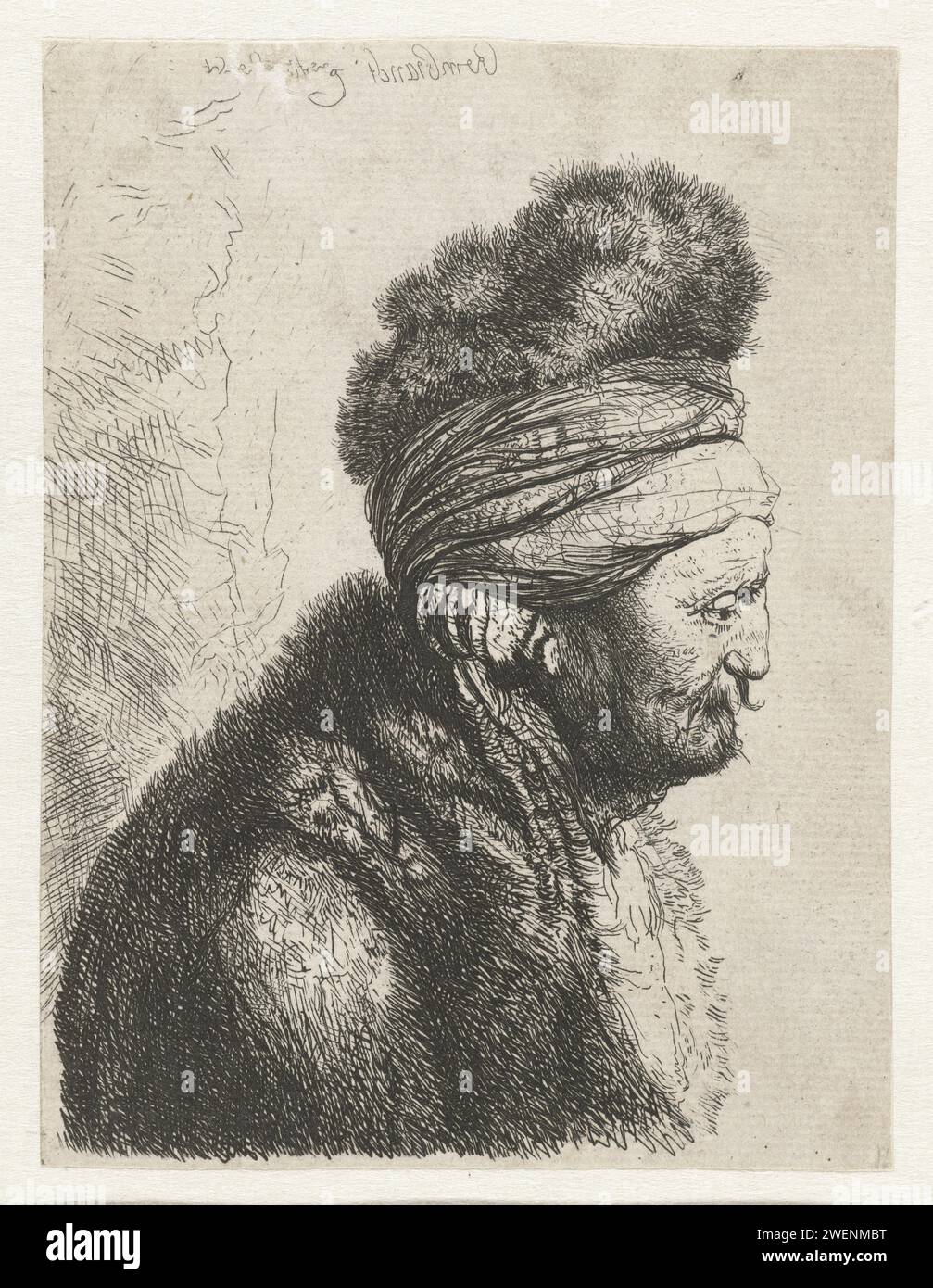 Il secondo capo orientale, John Smith di Chichester, dopo Rembrandt van Rijn, dopo Jan Lievens, 1727 - 1764 carta stampata incisione vecchio Foto Stock