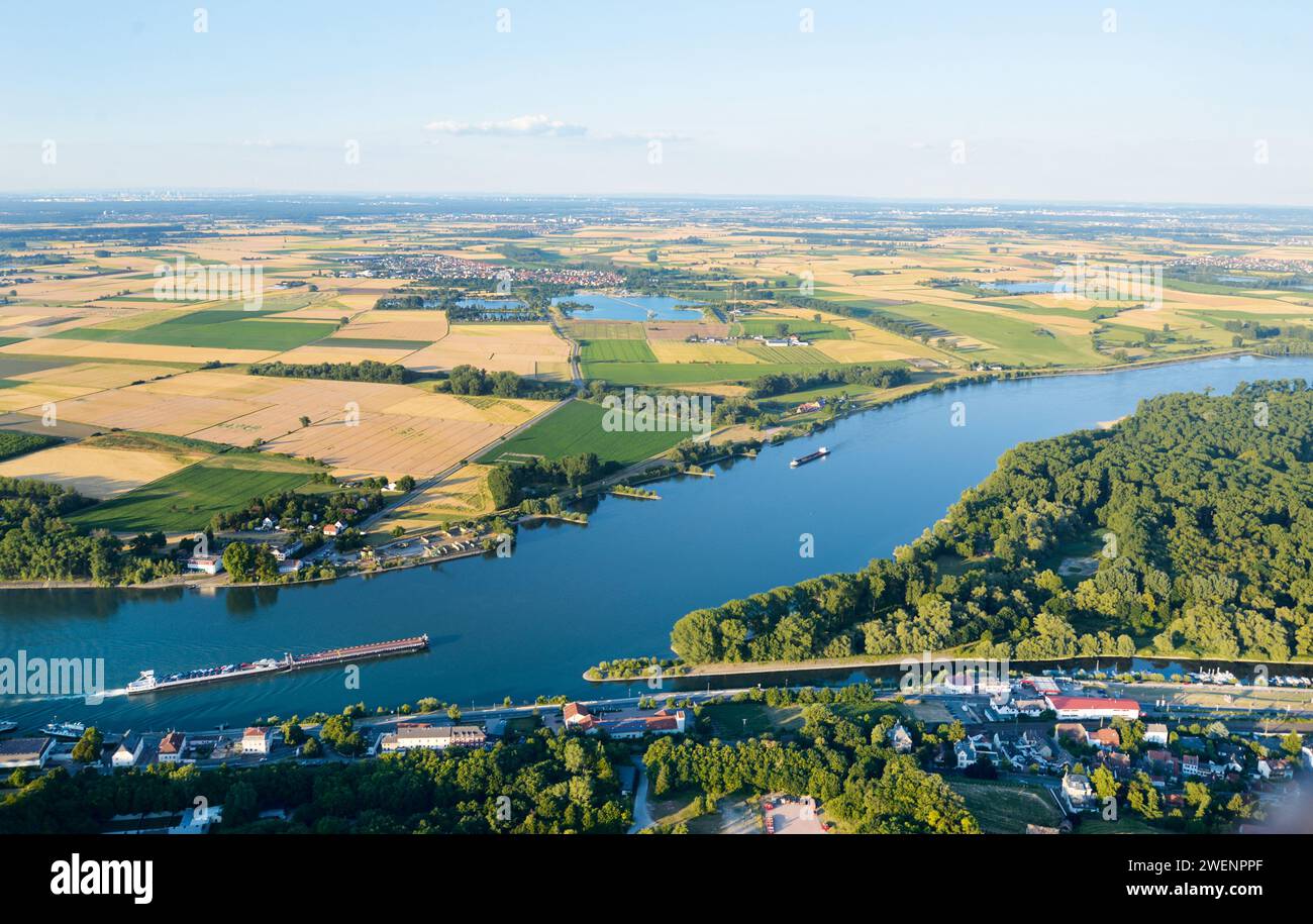 Rhein bei Nierstein/Oppenheim Foto Stock