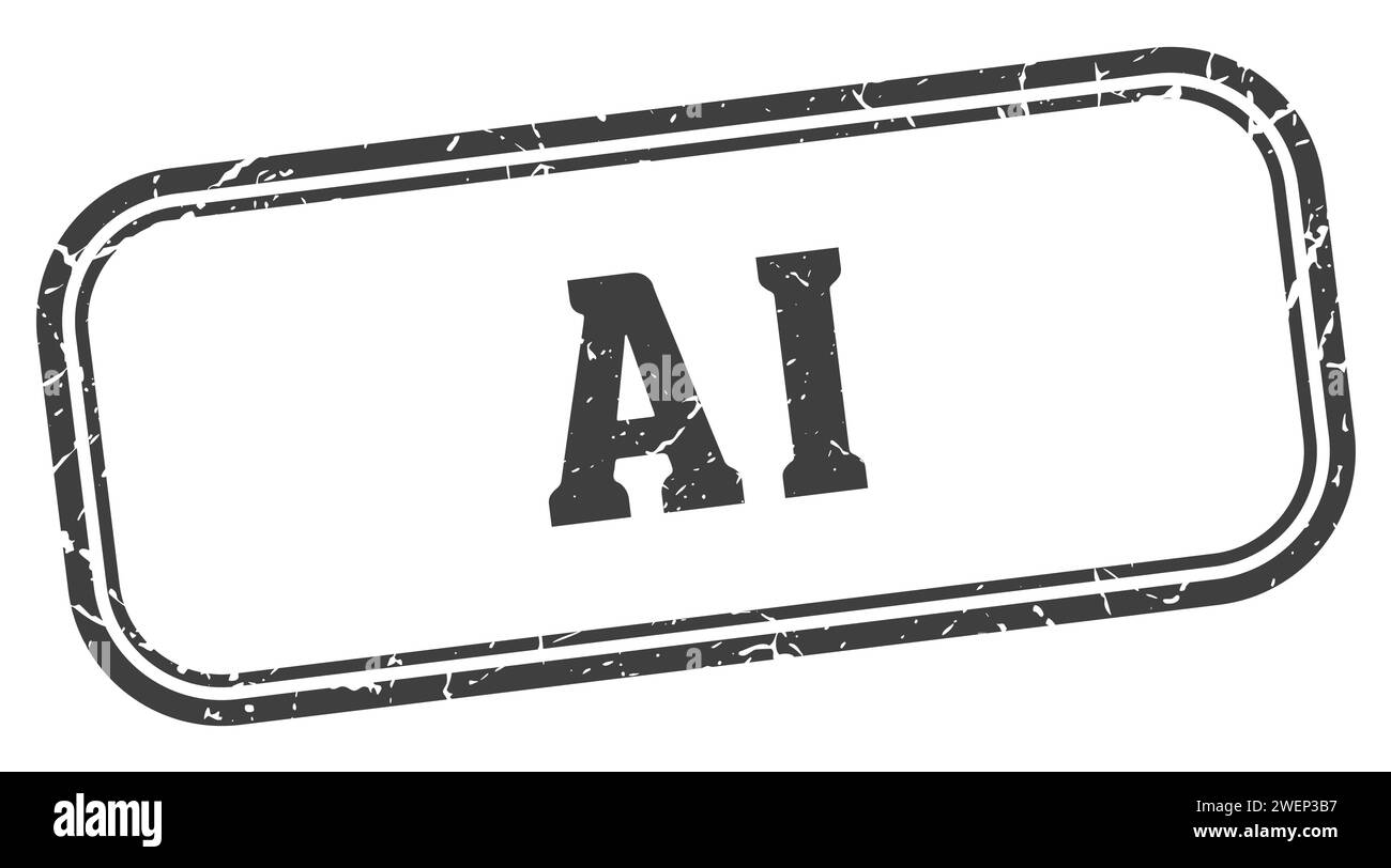 francobollo ai. timbro rettangolare ai isolato su sfondo bianco Illustrazione Vettoriale