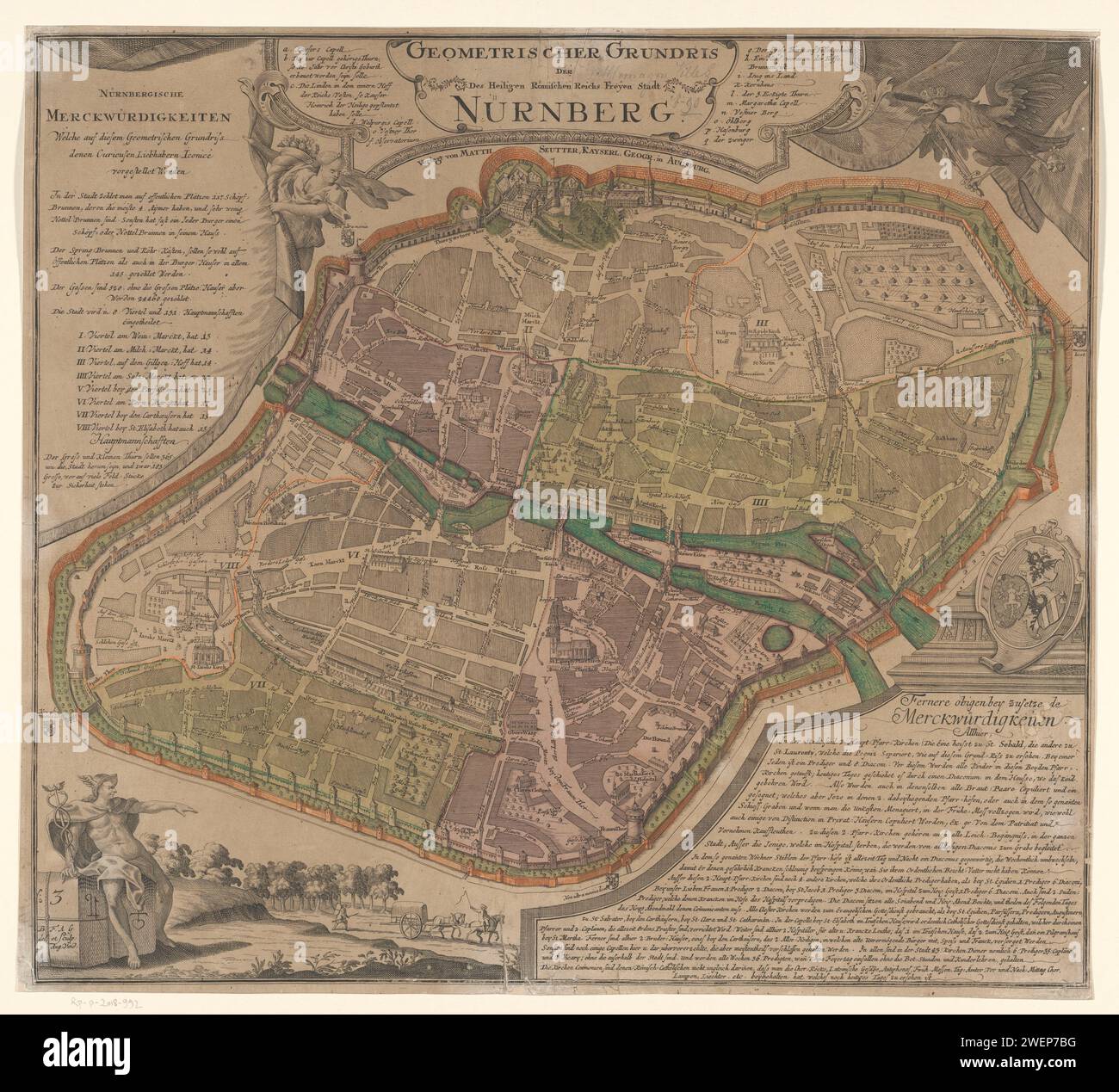 Mappa di Norimberga, BFAG monogrammist, 1707 - 1757 Stampa Mappa di ...
