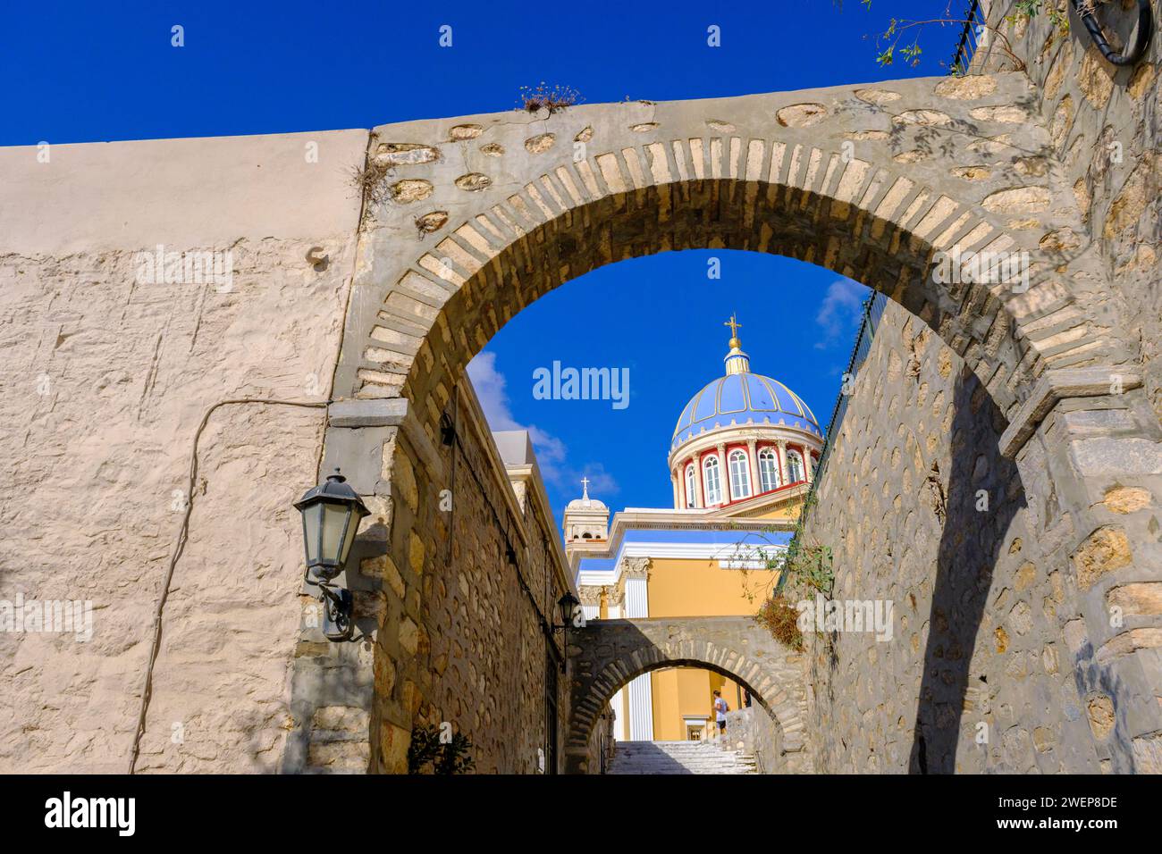 Ermoupoli Chiesa di Agios Nikolaos in Grecia Foto Stock
