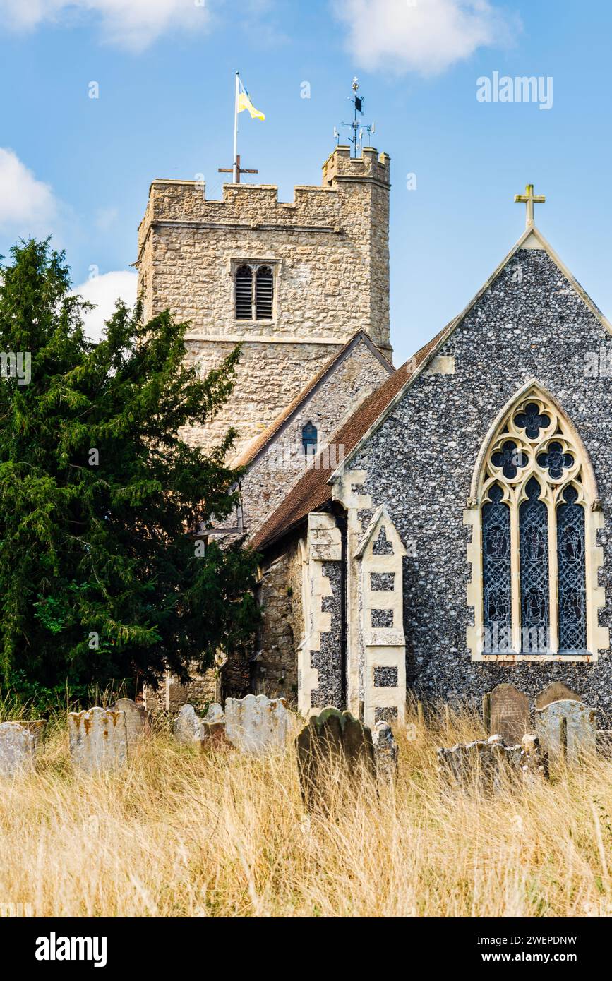 St Mary's Church a Lenham, situata tra Maidstone e Ashford Foto Stock