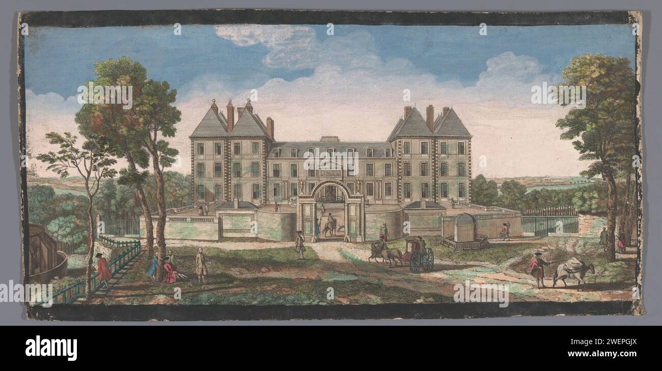 Vista del Château de Saint-Maur, Anonimo, 1700 - 1799 stampato nel margine inferiore una regola del testo francese. carta. cartone. acquerello (pittura) incisione / pennello architettura civica; edifici; abitazioni castello di Saint-Maur Foto Stock