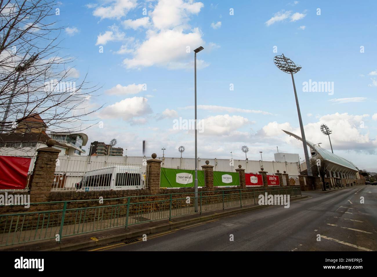 Trent Bridge Cricket Ground è la sede del Nottinghamshire County Cricket Club di Nottingham, Regno Unito Foto Stock