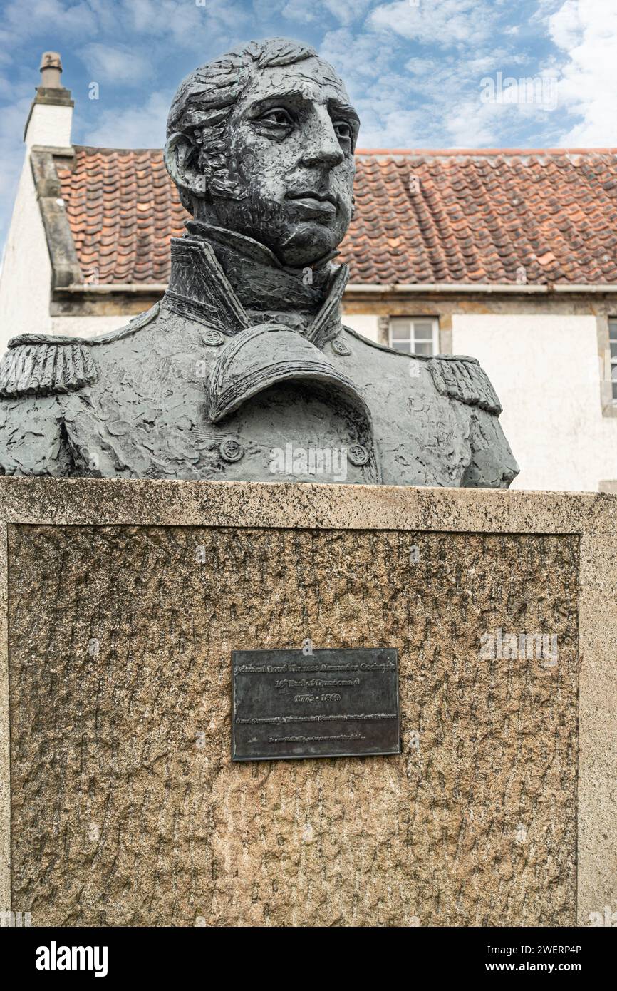 Busto della figura interessante e controversa ammiraglio Lord Thomas Alexander Cochrane, X conte di Dundonald, 1775 - 1860. Foto Stock