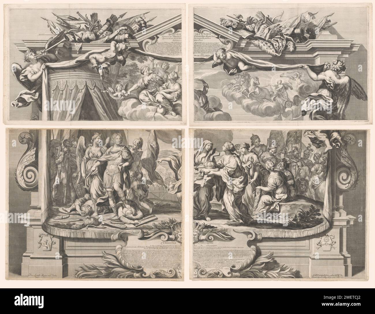 Stampa promozionale per Joannes Baptista a Pfeiffersberg, Arnold van Westerhout, dopo Pietro Locatelli, 1661 - 1725 stampa su carta incisa Foto Stock