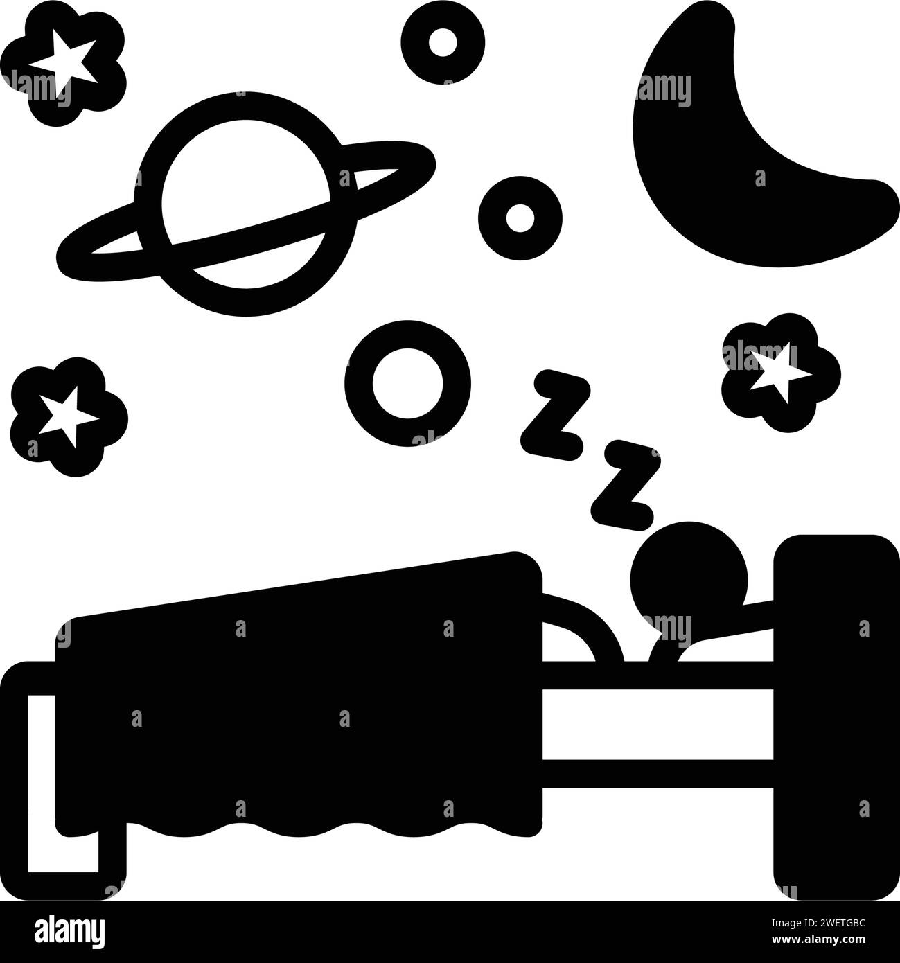 Icona per dormire, dormire Illustrazione Vettoriale