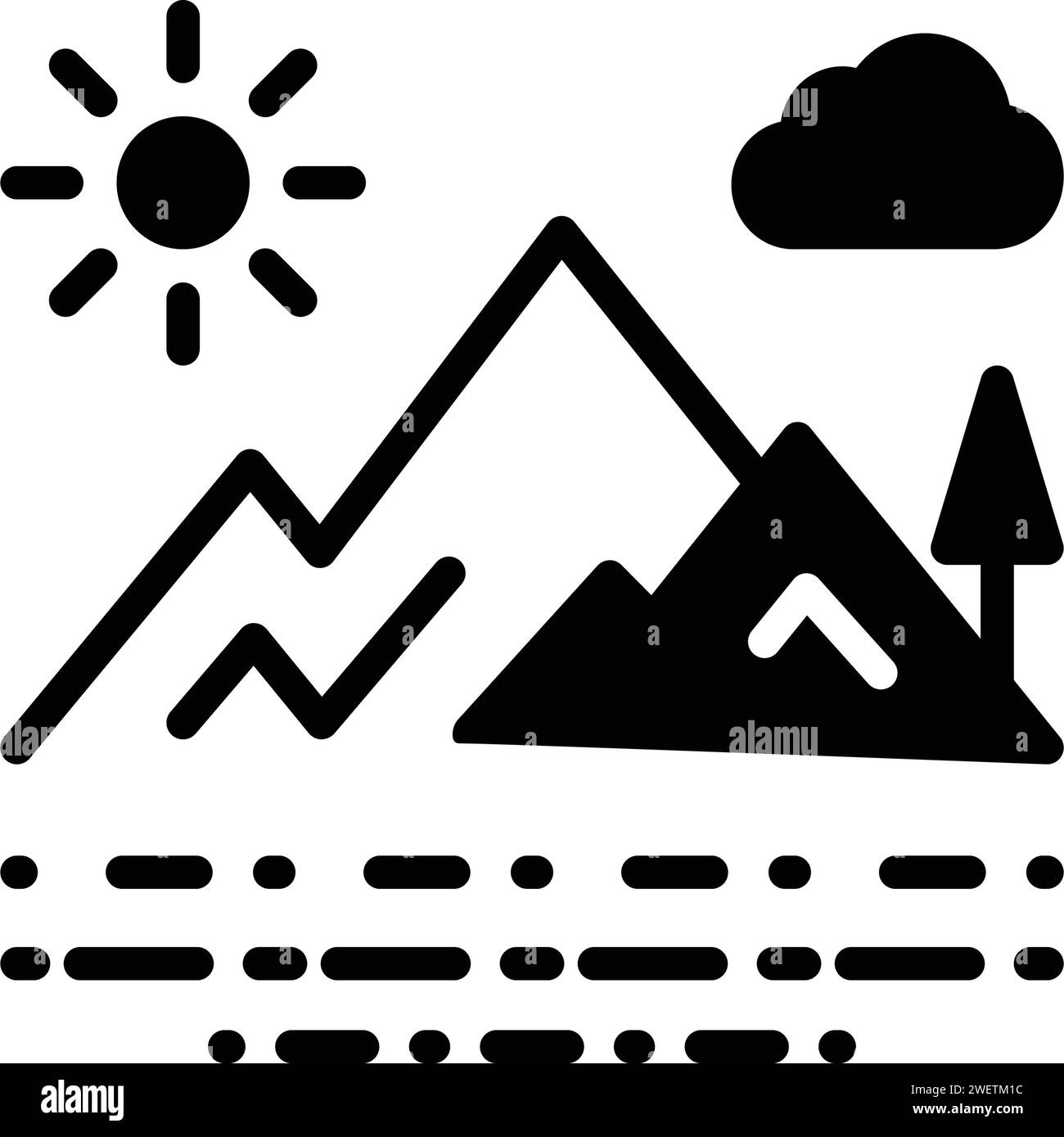 Icona per la montagna, la montagna Illustrazione Vettoriale