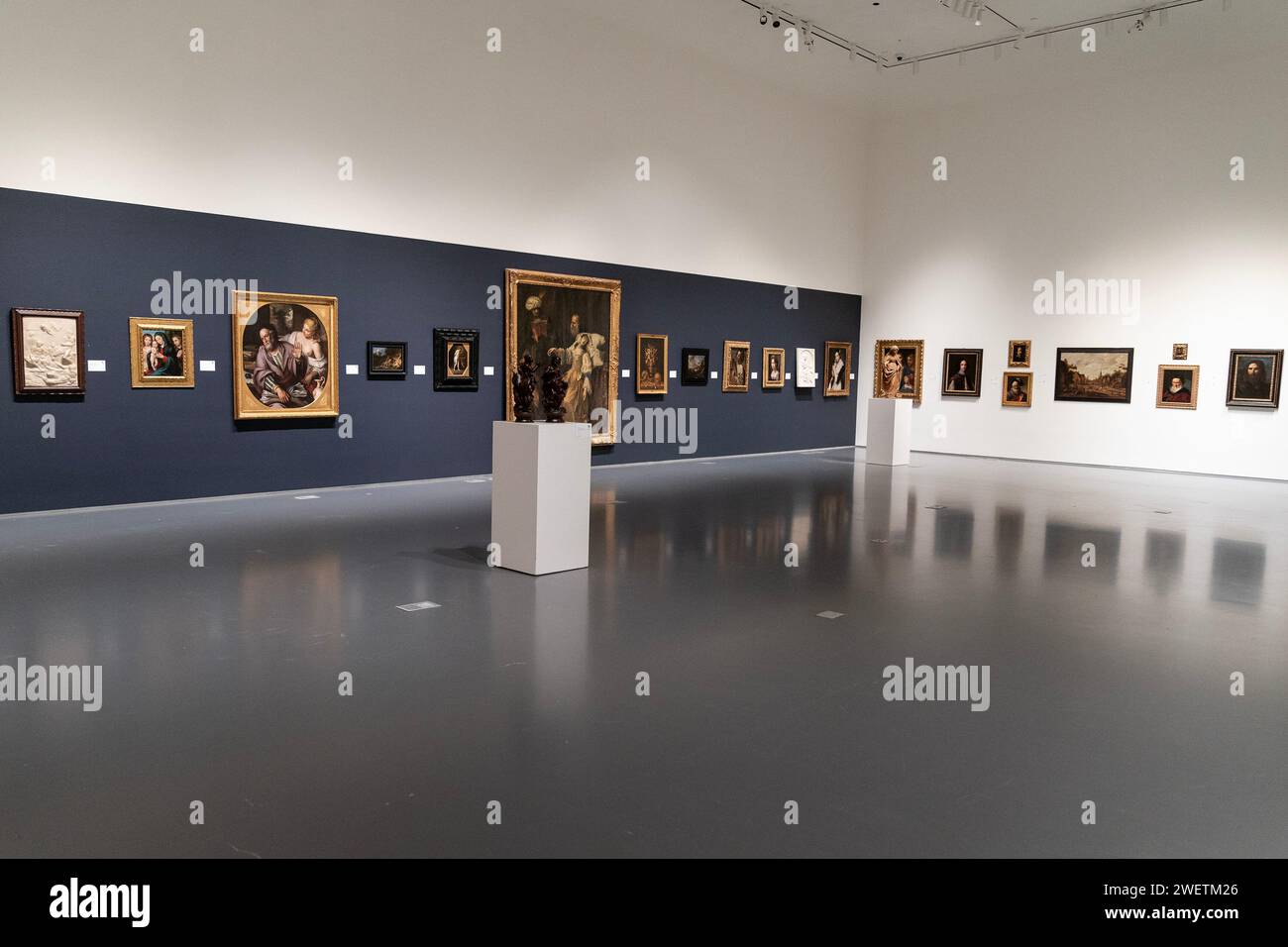 New York, USA. 26 gennaio 2024. Dipinti messi all'asta come parte delle vendite della Sotheby's Annual Masters Week al Sotheby's di New York durante un'anteprima stampa il 26 gennaio 2024. (Foto di Lev Radin/Sipa USA) credito: SIPA USA/Alamy Live News Foto Stock