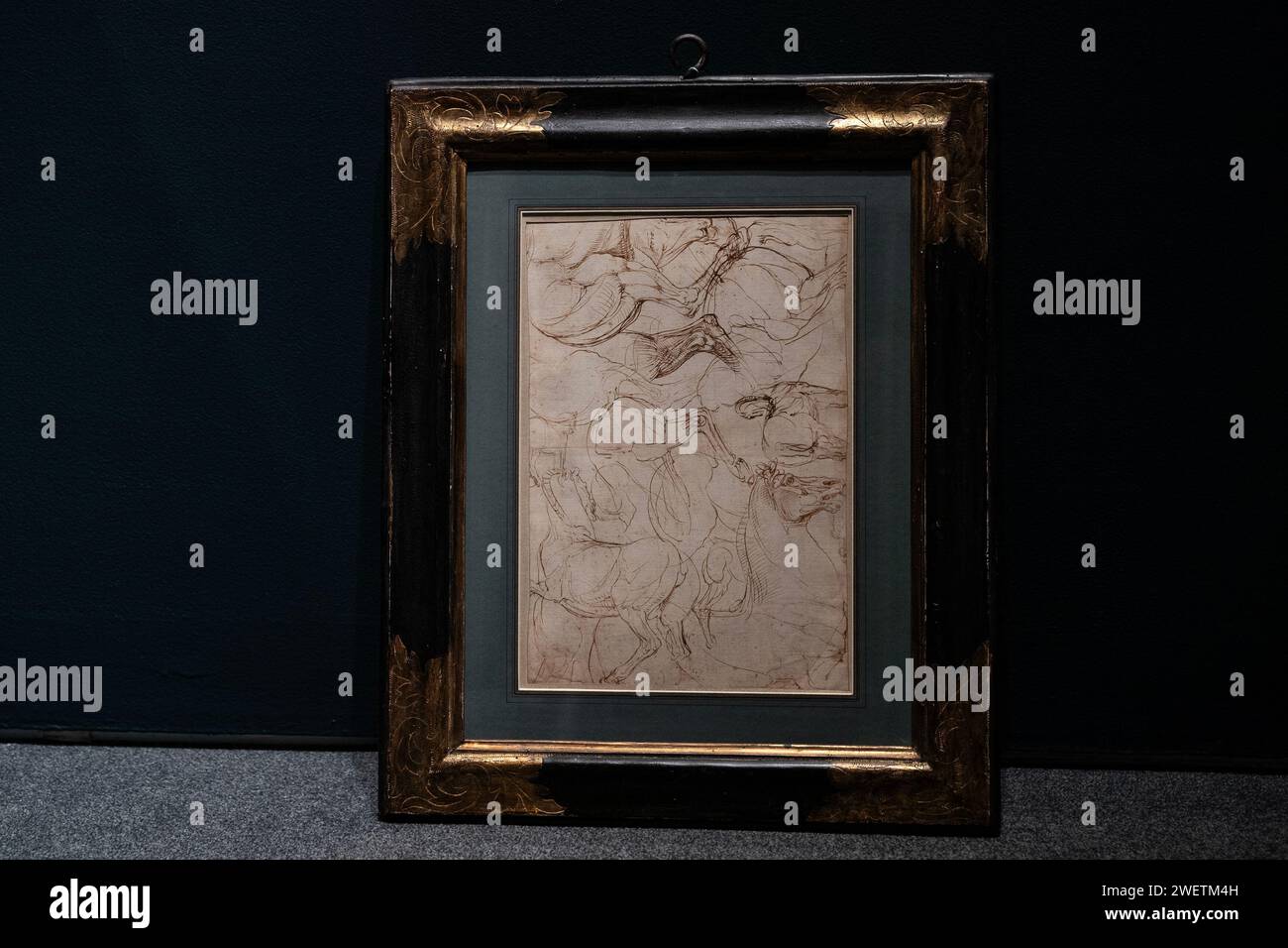 New York, USA. 26 gennaio 2024. Pietro Buonaccorsi doppio foglio di stadies messo all'asta nell'ambito delle vendite della Sotheby's Annual Masters Week al Sotheby's di New York durante un'anteprima stampa il 26 gennaio 2024. (Foto di Lev Radin/Sipa USA) credito: SIPA USA/Alamy Live News Foto Stock