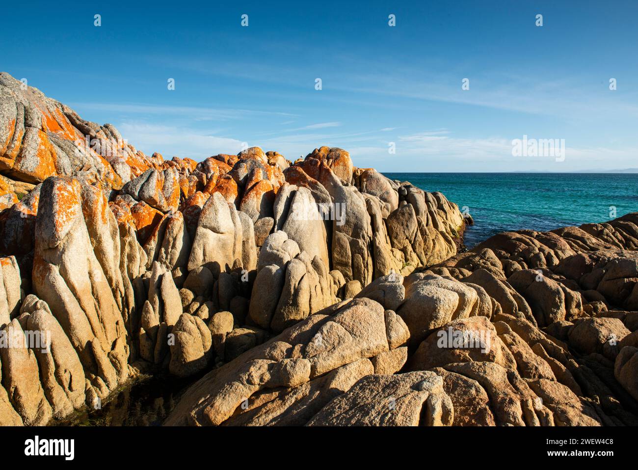 Larapuna o la Baia degli incendi e il Parco Nazionale di Mount William, Tasmania, Australia Foto Stock