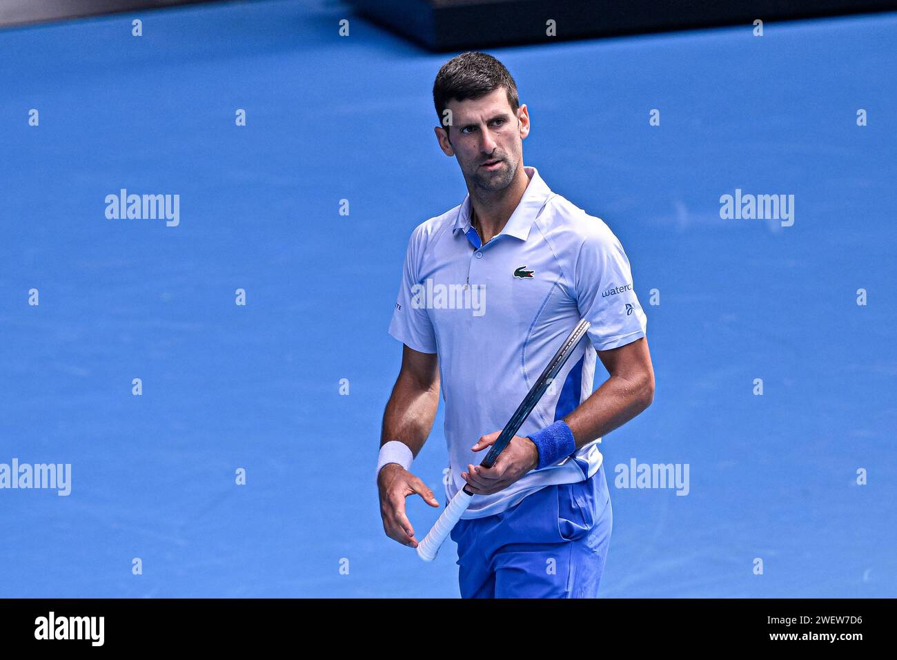 Melbourne, Australie. 26 gennaio 2024. Novak Djokovic durante il torneo di tennis Australian Open AO 2024 del grande Slam il 26 gennaio 2024 al Melbourne Park di Melbourne, Australia. Foto Victor Joly/DPPI Credit: DPPI Media/Alamy Live News Foto Stock