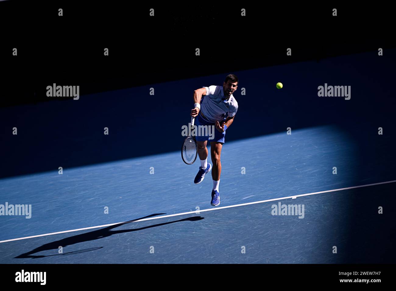 Melbourne, Australie. 26 gennaio 2024. Novak Djokovic durante il torneo di tennis Australian Open AO 2024 del grande Slam il 26 gennaio 2024 al Melbourne Park di Melbourne, Australia. Foto Victor Joly/DPPI Credit: DPPI Media/Alamy Live News Foto Stock