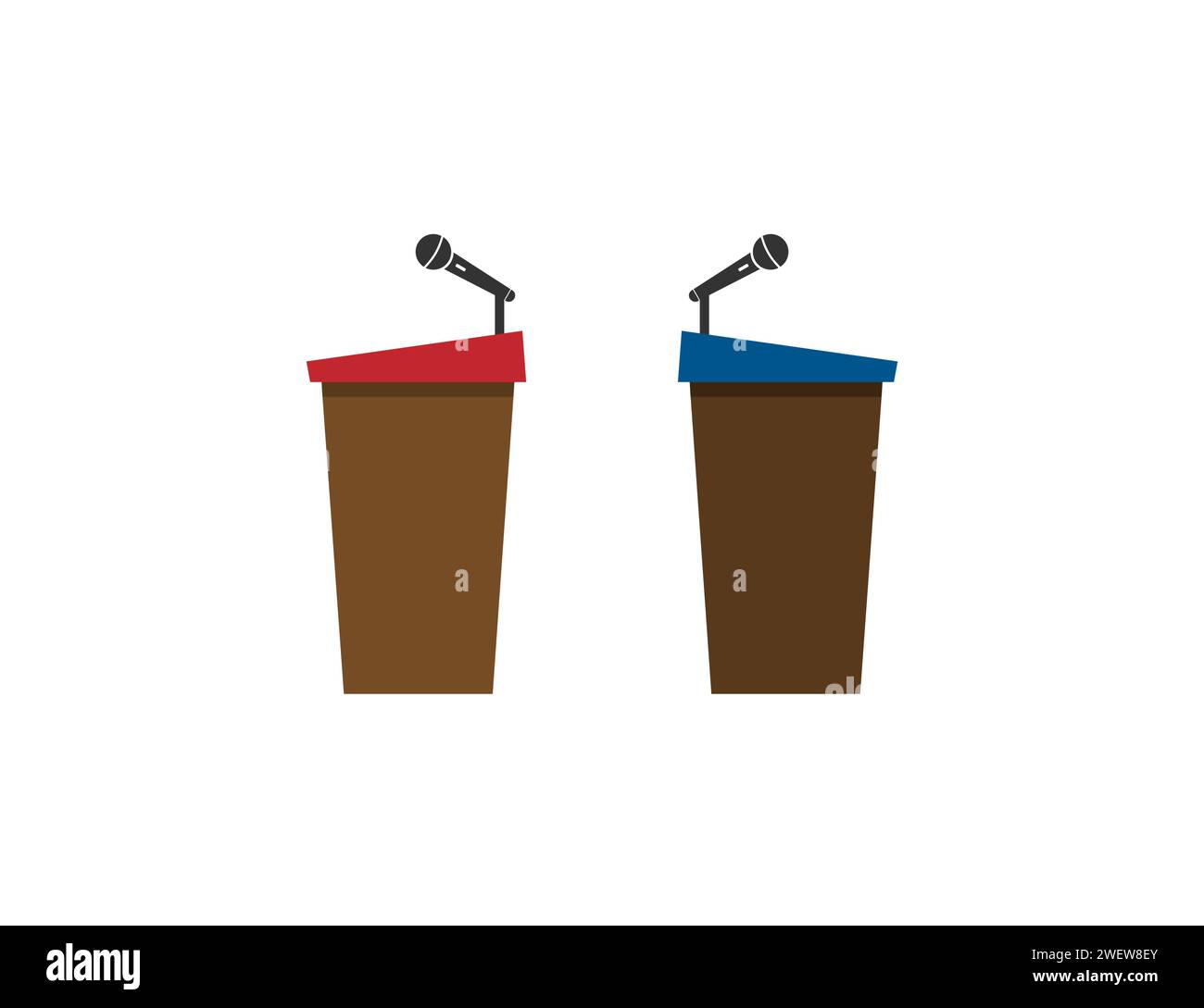 Dibattito, icona dibattito sul podio. Illustrazione vettoriale. Illustrazione Vettoriale