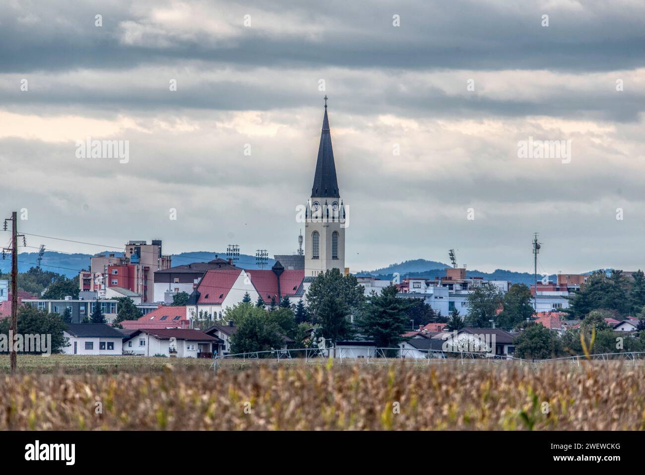 Murska Sobota, centro della regione di Prekmurje in Slovenia, paesaggio Foto Stock