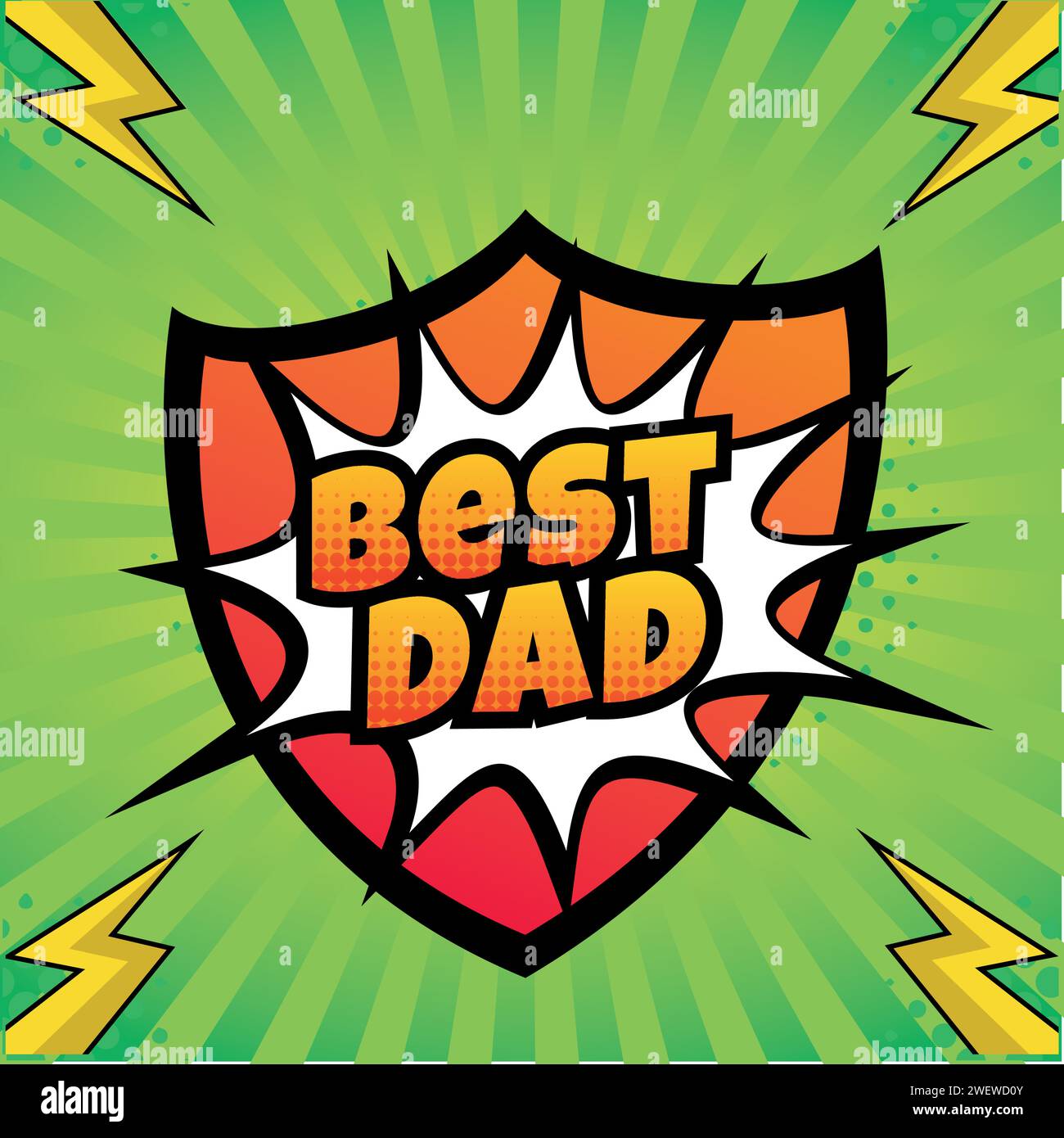Stile pop art Super Papà Day Illustrazione Vettoriale