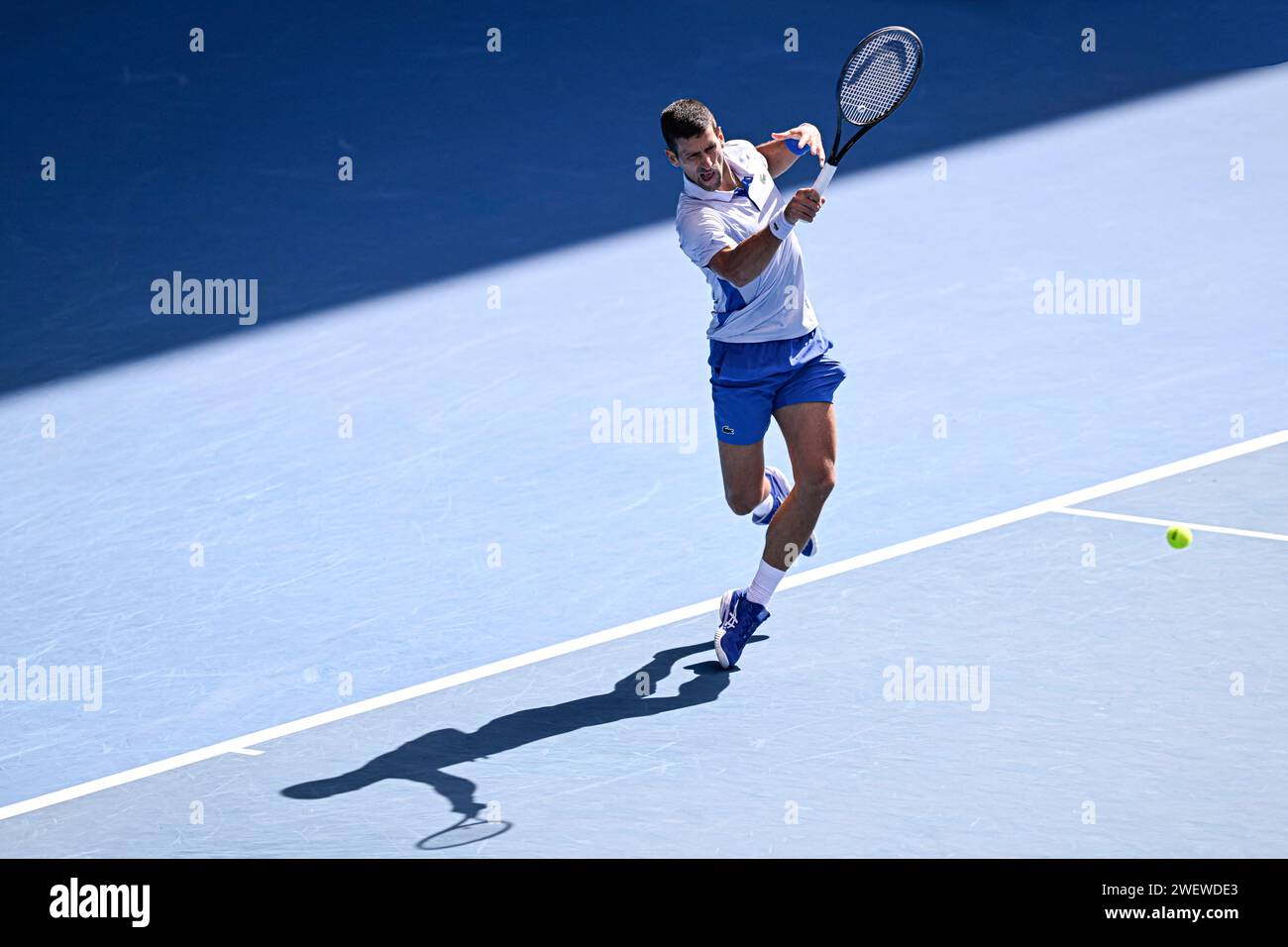 Melbourne, Australia. 26 gennaio 2024. Novak Djokovic durante il torneo di tennis Australian Open AO 2024 del grande Slam al Melbourne Park di Melbourne, Australia, il 26 gennaio 2024. Foto di Victor Joly/ABACAPRESS.COM Credit: Abaca Press/Alamy Live News Foto Stock