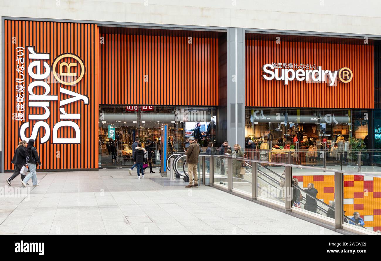 Negozio Superdry. Westgate Shopping Centre, rinnovato nel 2017, Foto Stock