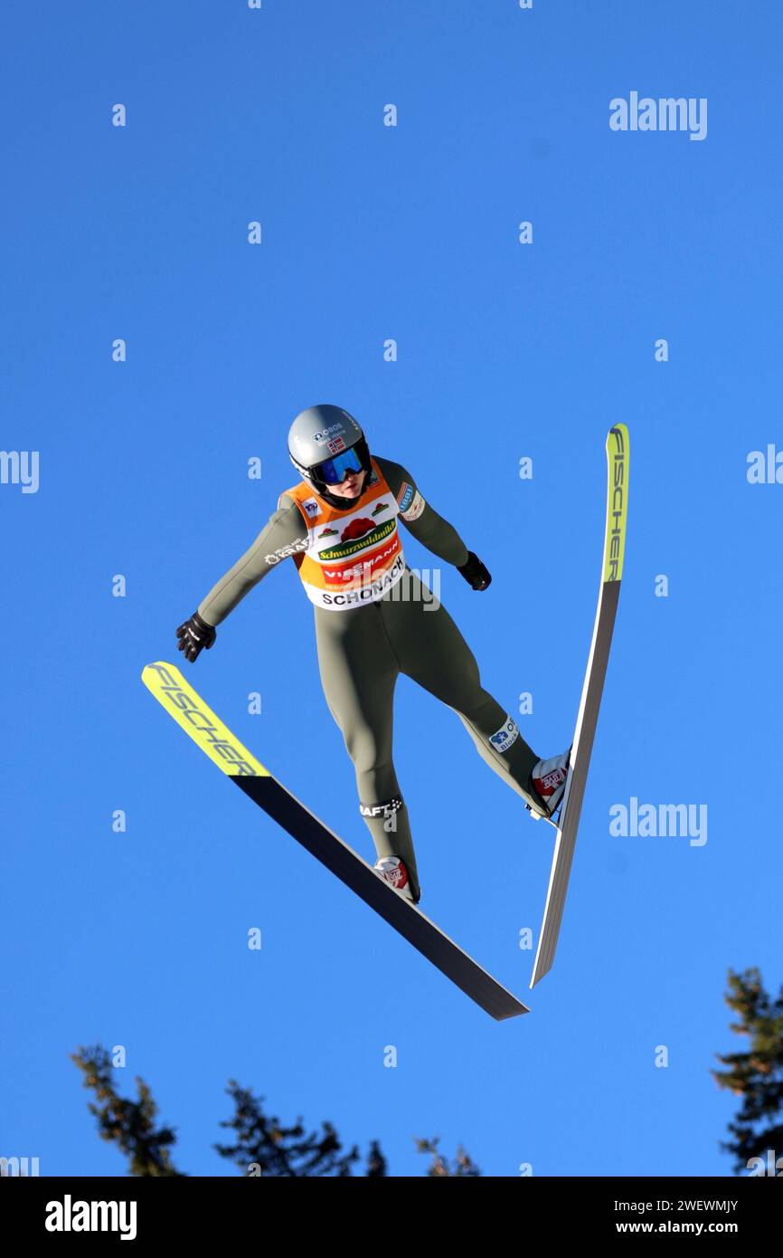 Schonach, Deutschland. 27 gennaio 2024. Gyda Westvold Hansen (Norwegen) beim FIS Weltcup Nordische Kombination Schonach 2024 credito: dpa/Alamy Live News Foto Stock