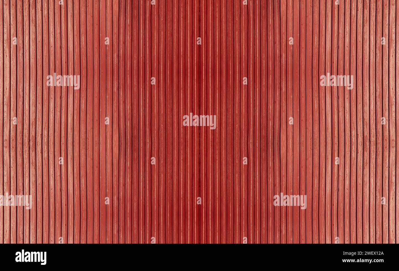 Muro in legno rosso, Norvegia. Foto Stock