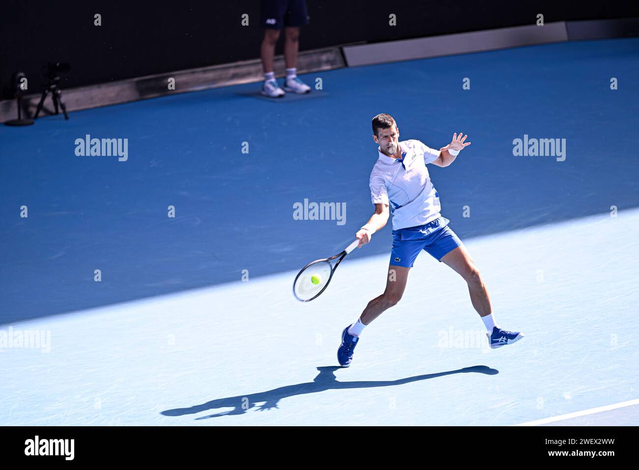 Melbourne, Australie. 26 gennaio 2024. Novak Djokovic durante il torneo di tennis Australian Open AO 2024 del grande Slam il 26 gennaio 2024 al Melbourne Park di Melbourne, Australia. Crediti: Victor Joly/Alamy Live News Foto Stock