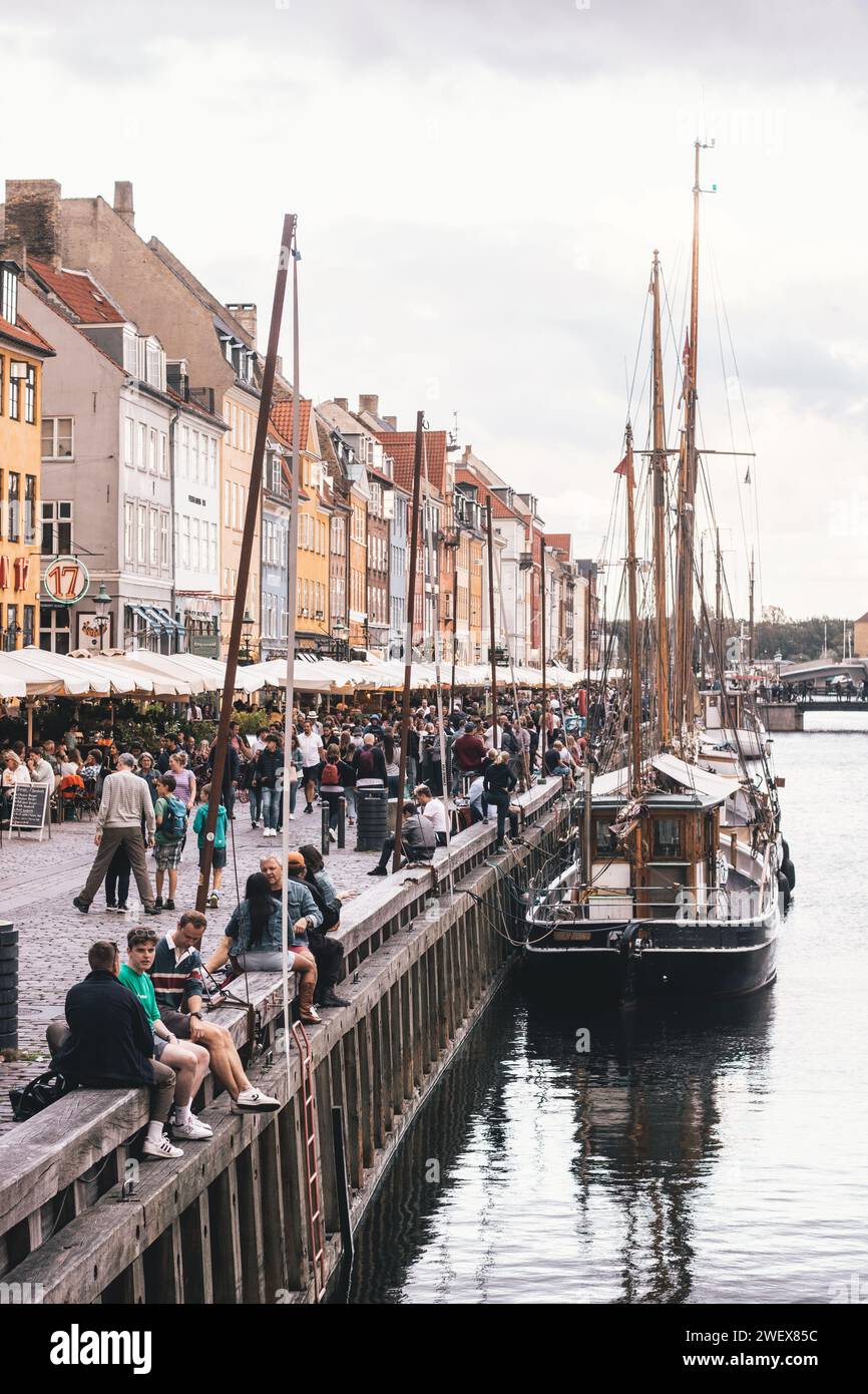 Porto di Nyhavn, Copenhagen Foto Stock