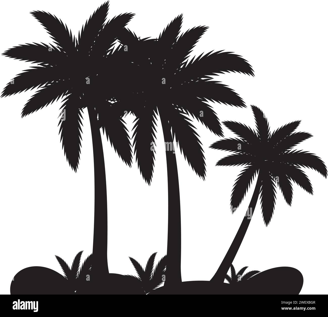 Palm tree estate modello logo illustrazione vettoriale Illustrazione Vettoriale