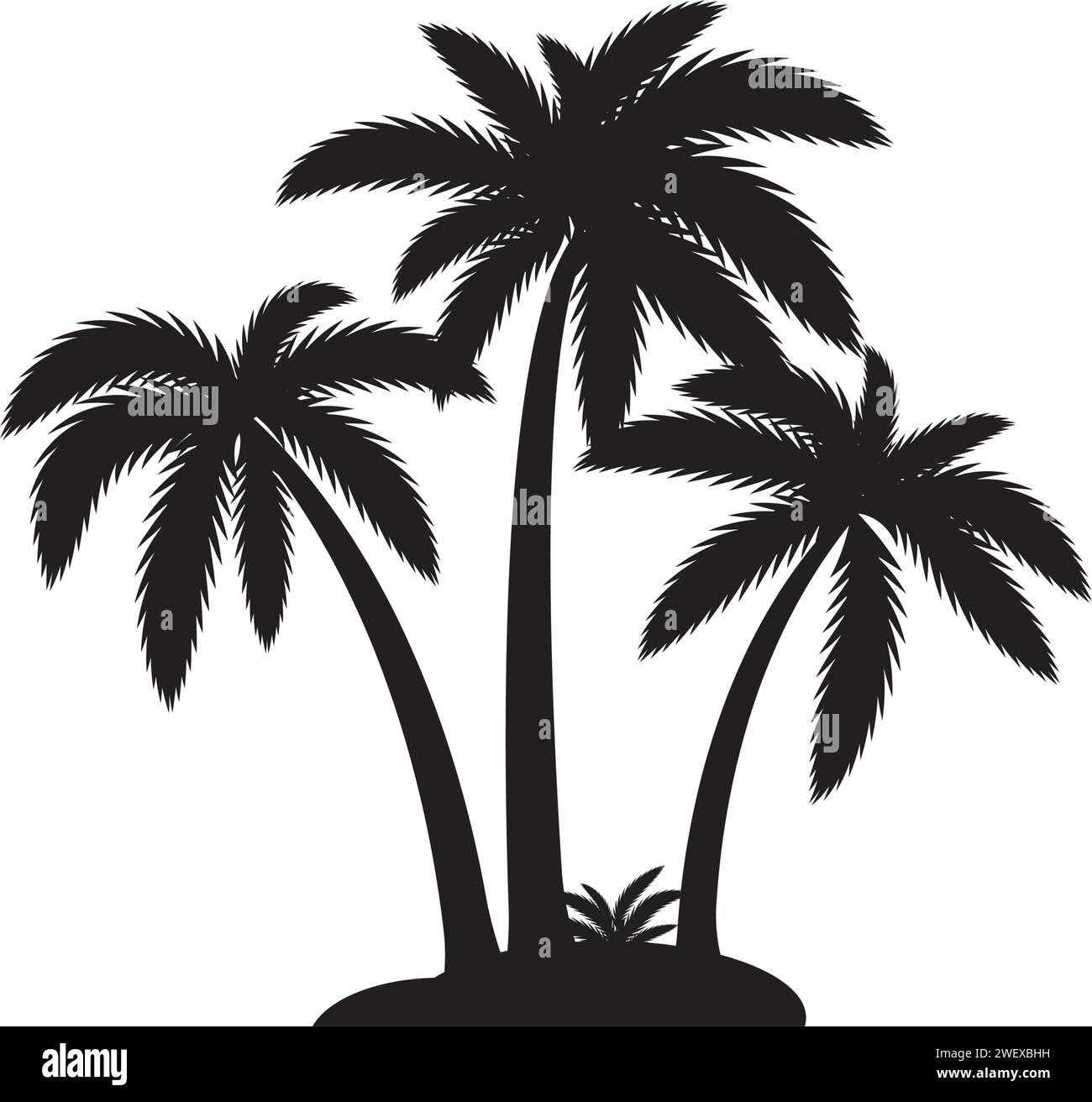 Palm tree estate modello logo illustrazione vettoriale Illustrazione Vettoriale