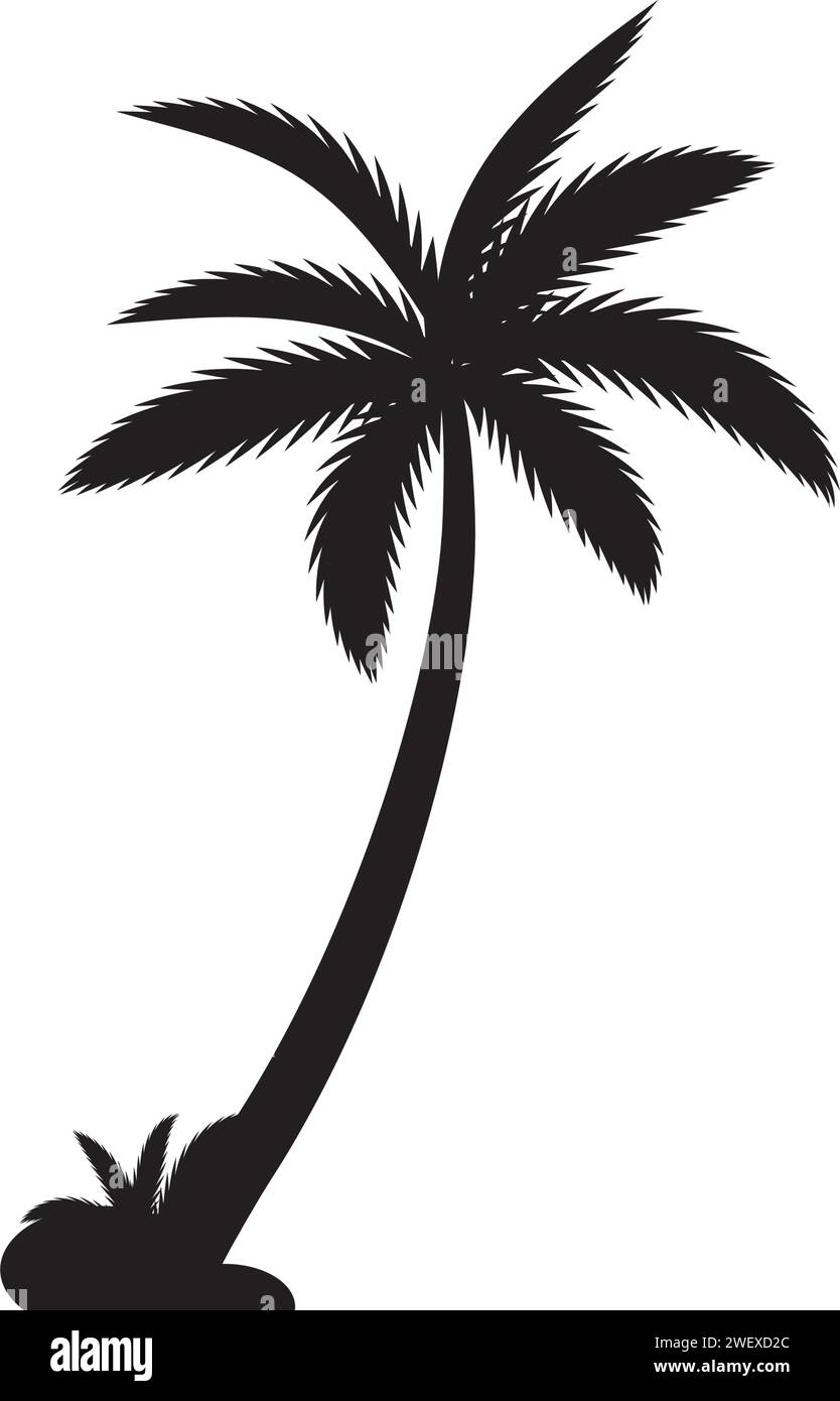 Palm tree estate modello logo illustrazione vettoriale Illustrazione Vettoriale