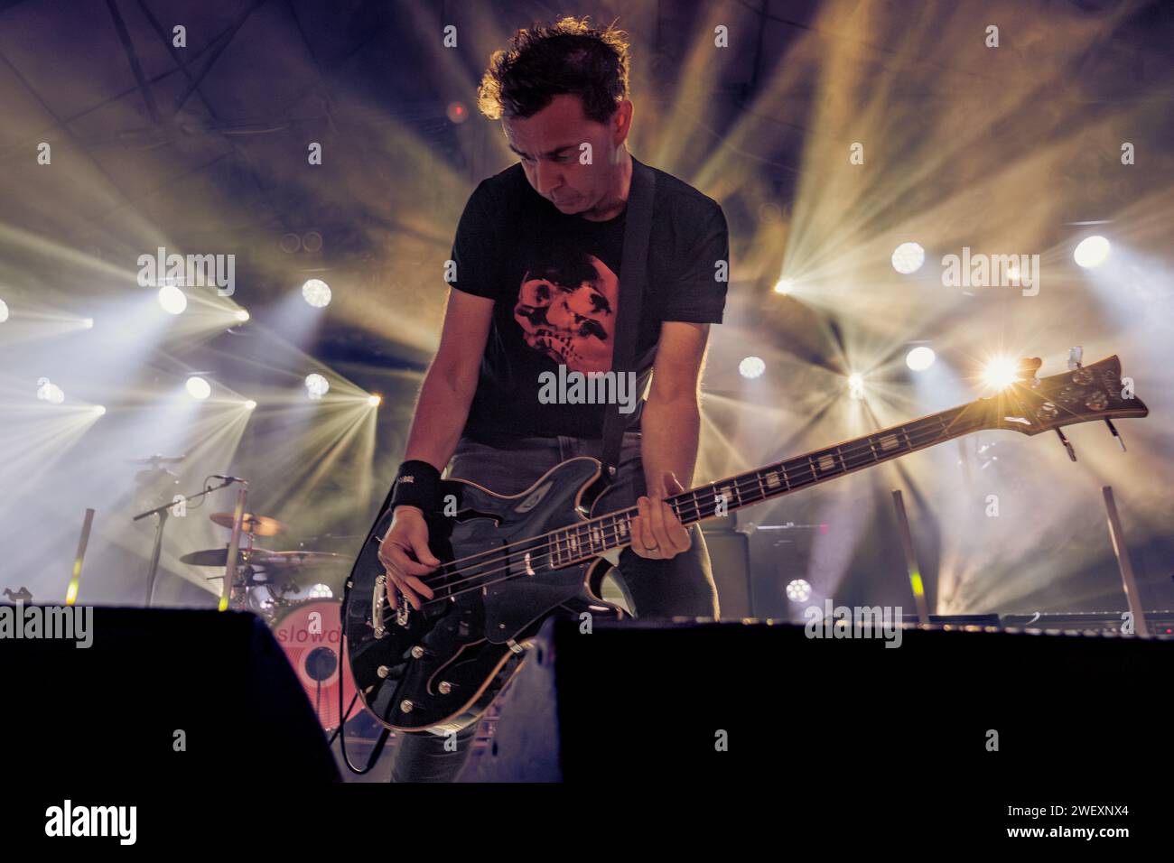Slowdive (Nick Chaplin al basso) live in concerto a Stoccolma, Svezia Foto Stock