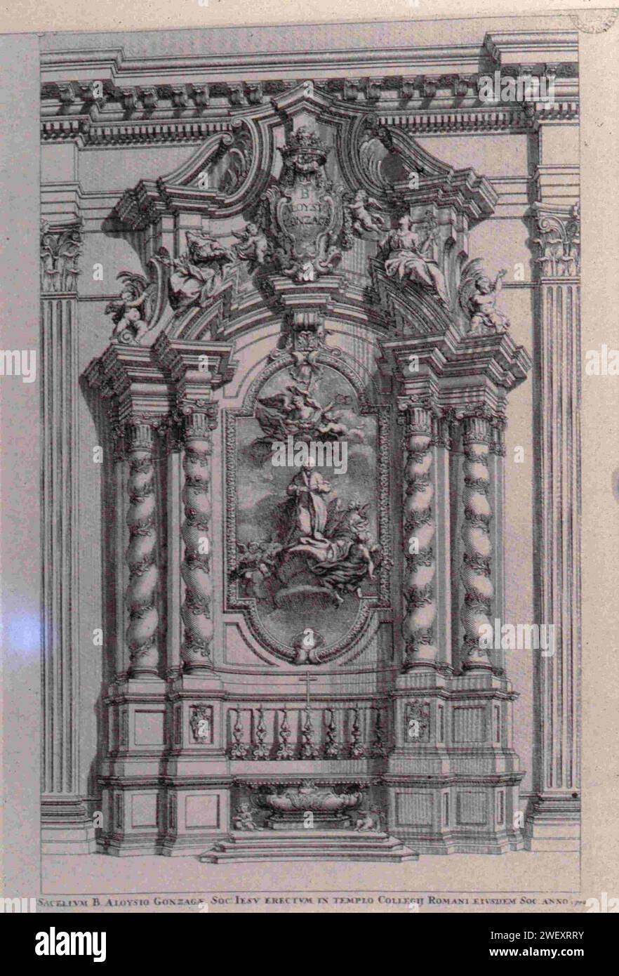 Altare del Beato Luigi Gonzaga nella chiesa di Sant'Ignazio a Roma, 1700 - Archivio Accademia delle Scienze Torino, Millon 49 18 254. Foto Stock