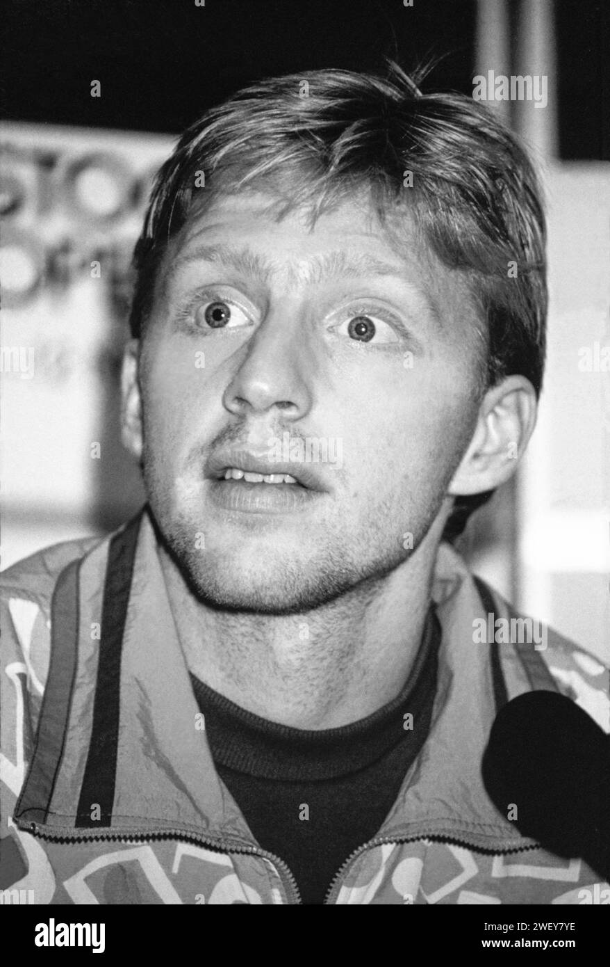 BORIS BECKER tennista tedesco occidentale durante il torneo Stoccolma Open 1989 Foto Stock