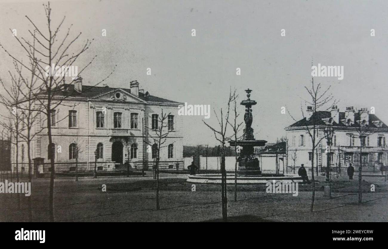 Anciennes mairie et poste de Vichy, 1865. Foto Stock