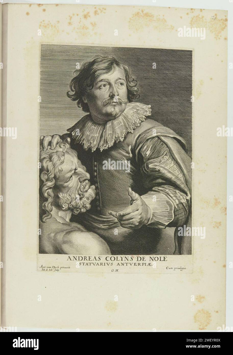 Andreas Colyns de Nole di Pieter de Jode II dopo Anthony van Dyck - originale. Foto Stock