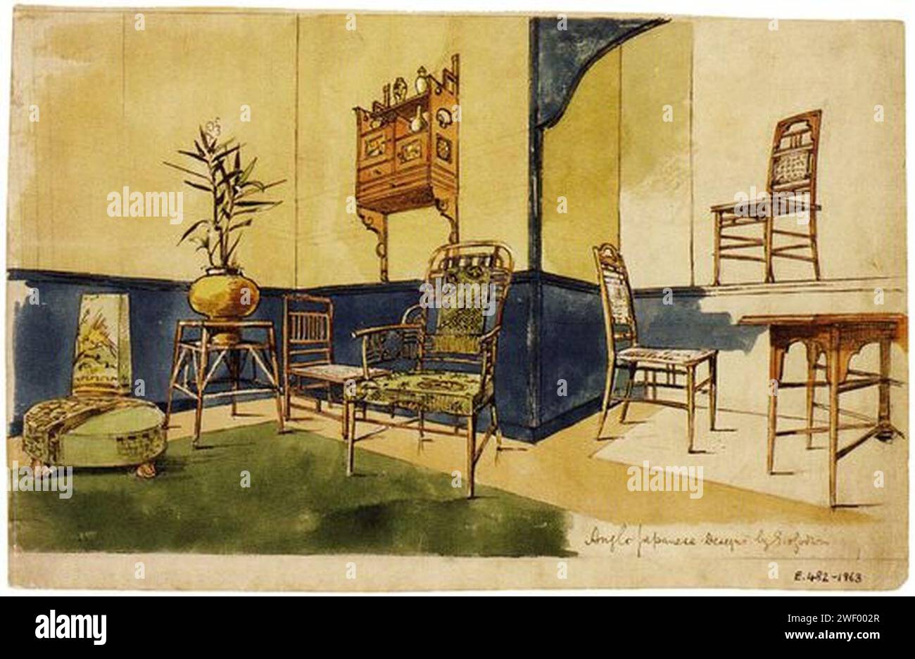 Anglo Japanese Furniture 1875. Foto Stock