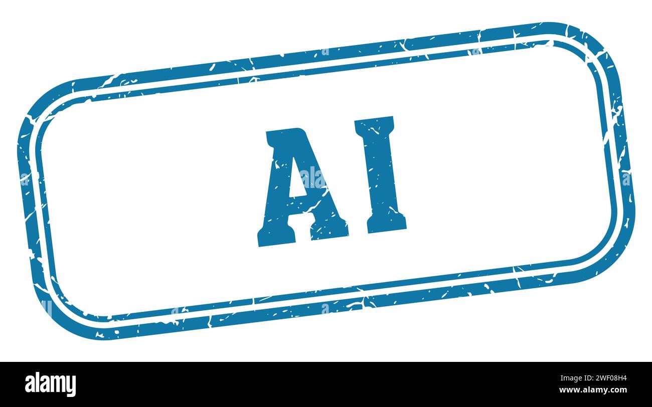 francobollo ai. timbro rettangolare ai isolato su sfondo bianco Illustrazione Vettoriale