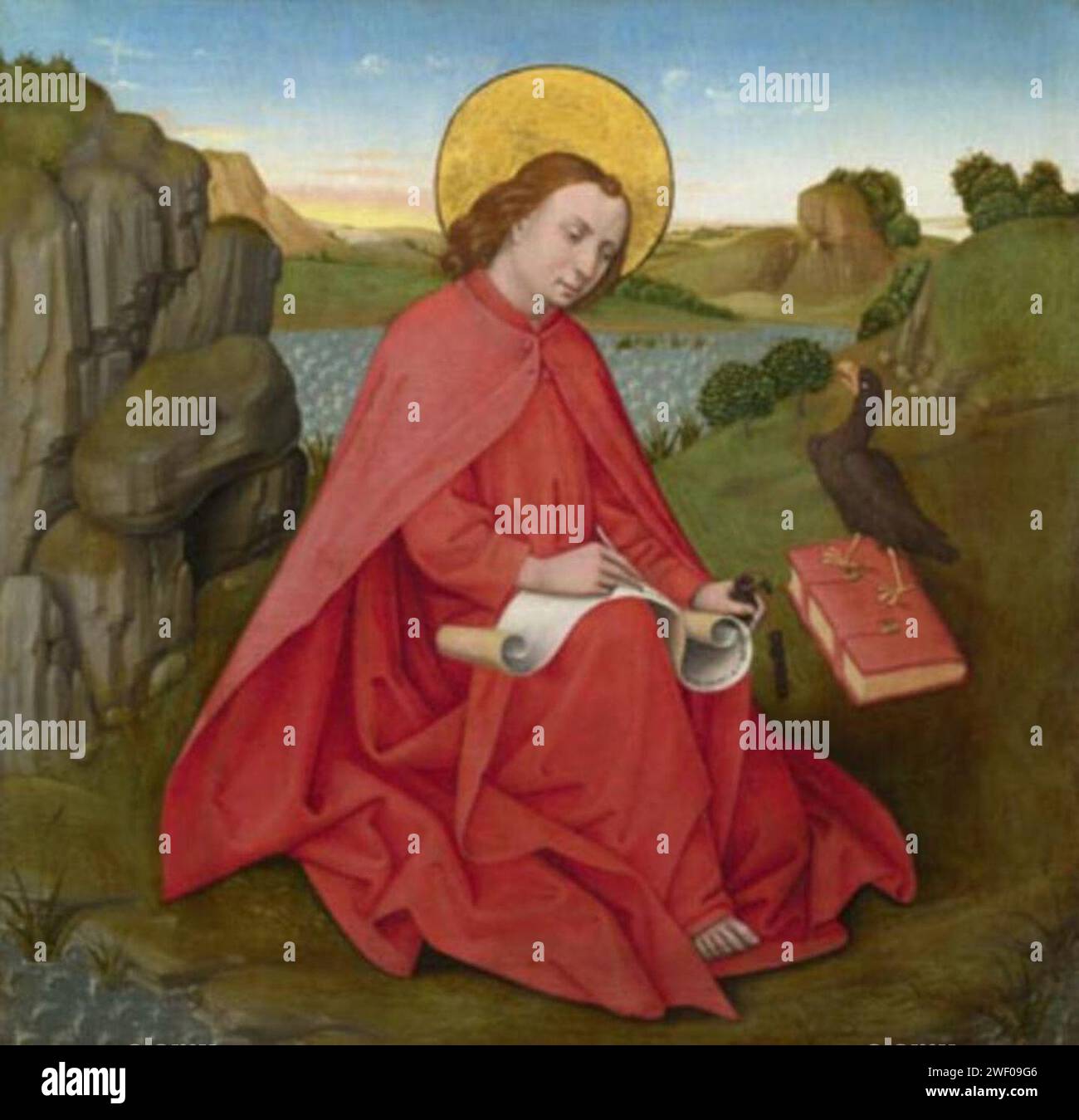 Anoniem Duitsland ca. 1460-1470 - Heilige Johannes op Patmos Foto Stock