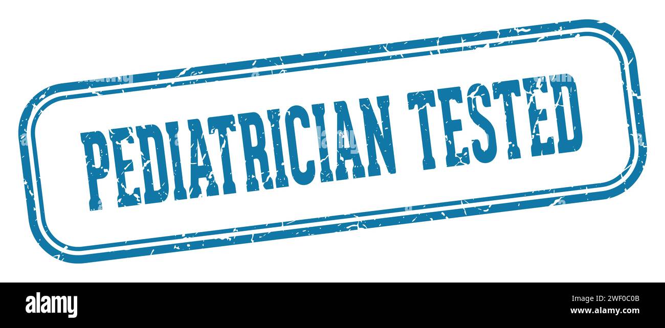 timbro testato da pediatra. timbro rettangolare testato da pediatra isolato su sfondo bianco Illustrazione Vettoriale