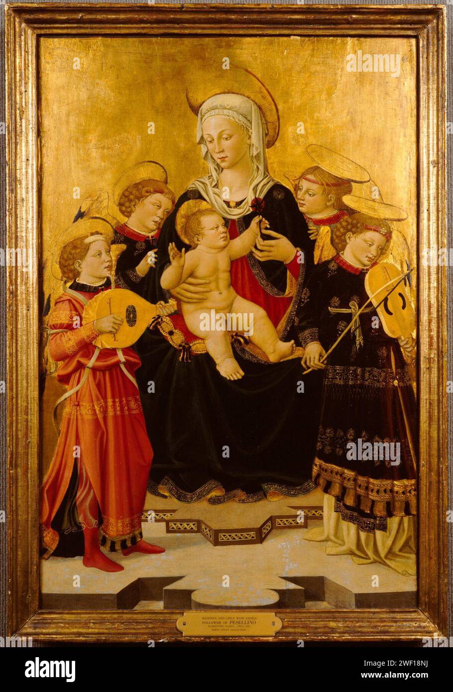 Apollonio di Giovanni e Marco del buono Giamberti - Madonna col bambino con quattro Angeli, c1450 - Collegio Berea. Foto Stock