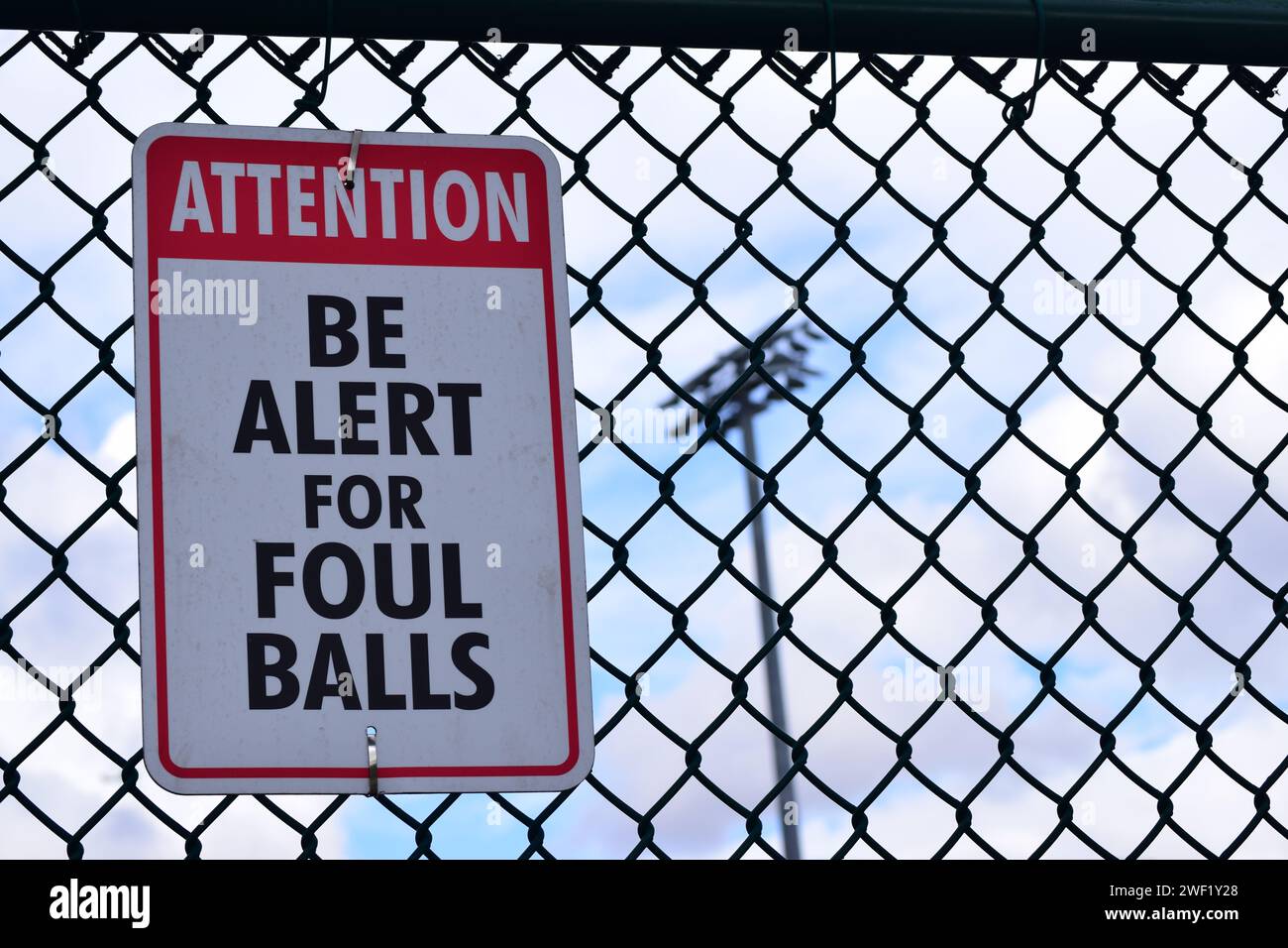 Accedi alla recinzione presso il Little League Ball Park Foto Stock