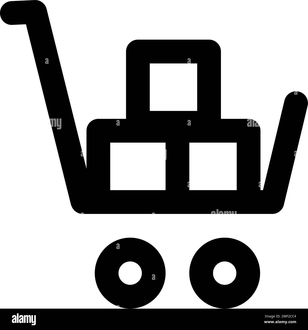 Icona vettoriale del carrello della spesa, design piatto. Isolato su sfondo bianco. Illustrazione Vettoriale