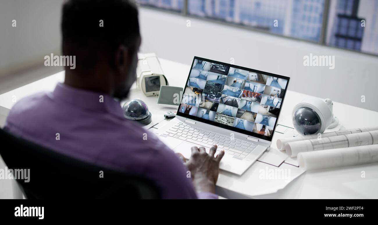 Sistema di sicurezza CCTV allarme Home Office Equipment Foto Stock