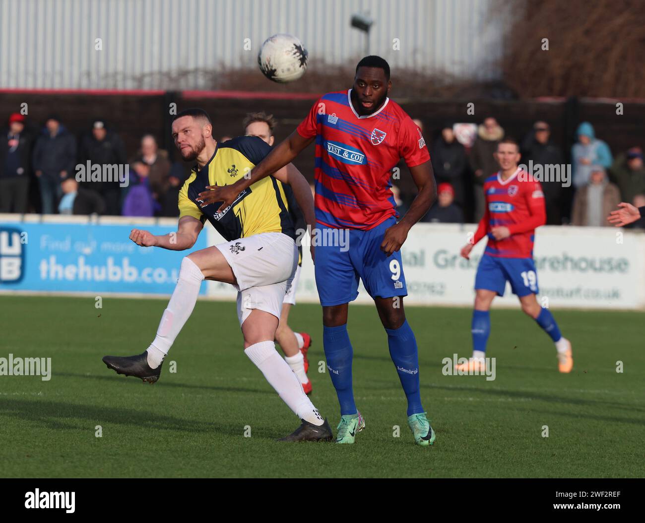 DAGENHAM, INGHILTERRA - durante la partita della National League tra Dagenham e Redbridge contro il Kidderminster Harriers FC a Victoria Road il 27 gennaio 2 Foto Stock