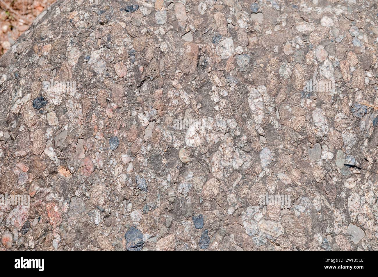 Vista ravvicinata, roccia conglomerata, Catalogna, Spagna Foto Stock